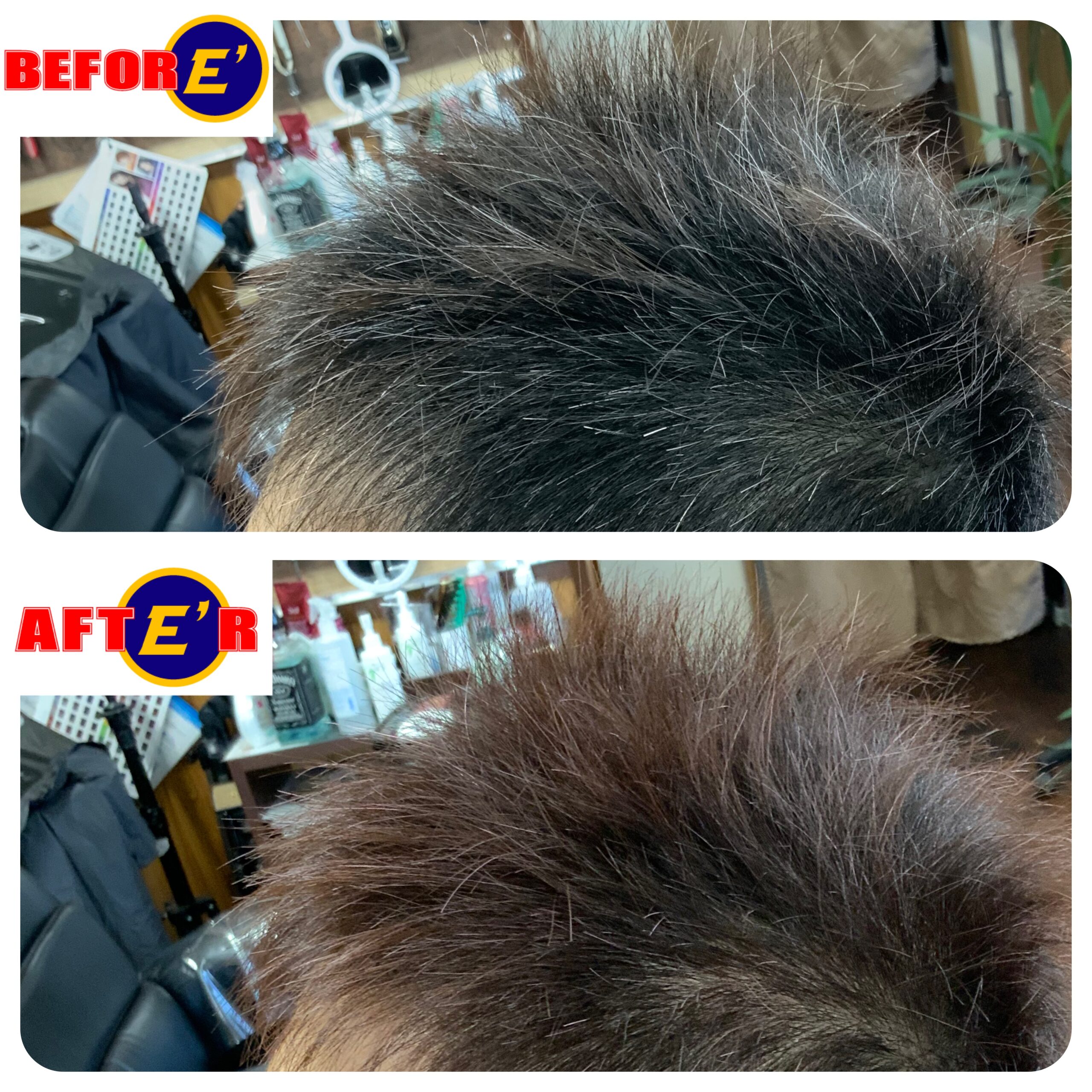 少し白髪が混じった髪にイロリドのピンク系カラーを施したヘアカラー事例です。白髪にも色味を加え、自然なピンク系カラーに仕上げています。
