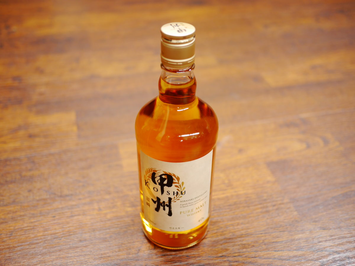 甲州韮崎ウイスキー ピュアモルト 瓶 