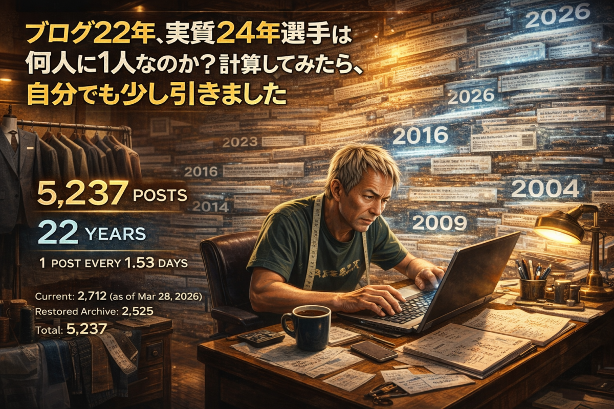 ブログを22年続けたら何人に1人なのか、根性曲がりの理容師が計算してみた