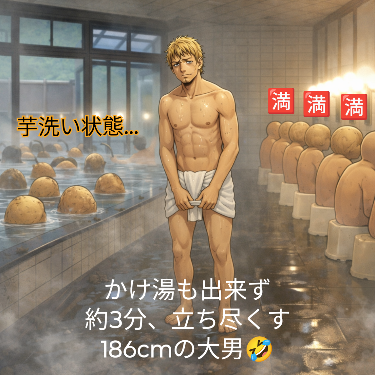 186センチの大男が仁王立ちで待機