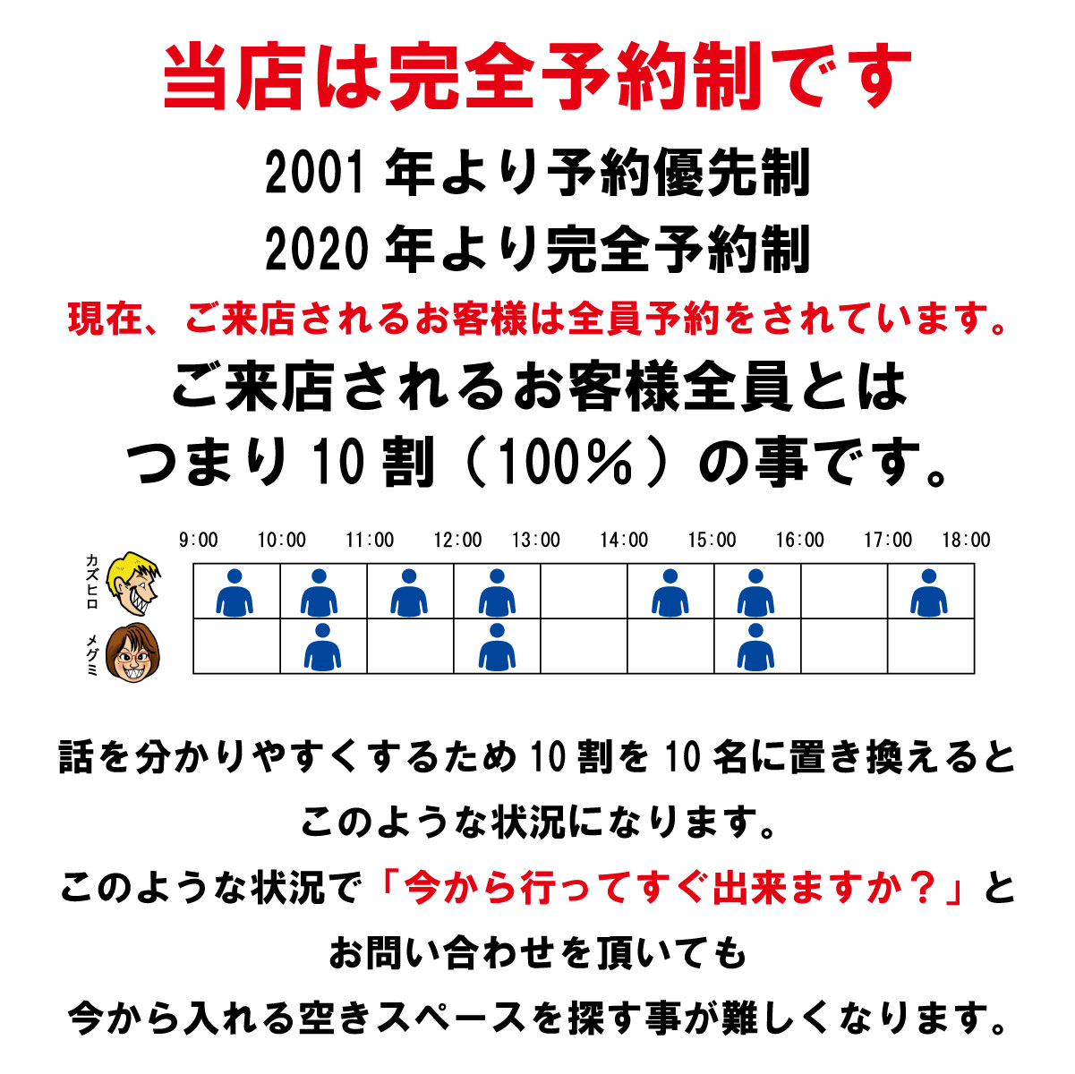当店は完全予約制です